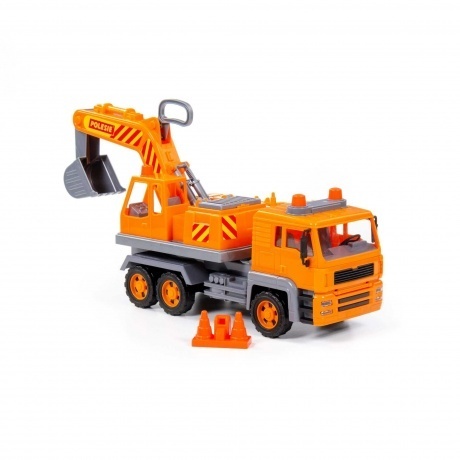 Алмаз, автомобиль-экскаватор №2 инерционный (в сеточке) - фото 5