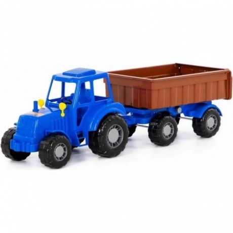 Трактор "Алтай" (синий) с прицепом №1 (в сеточке) - фото 3