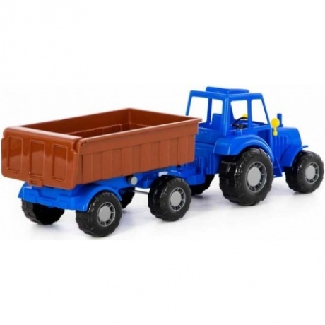 Трактор "Алтай" (синий) с прицепом №1 (в сеточке) - фото 4