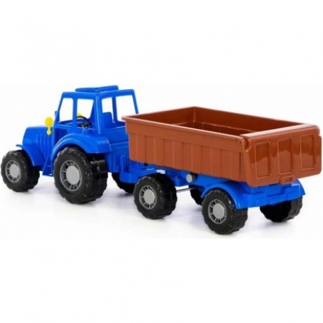 Трактор "Алтай" (синий) с прицепом №1 (в сеточке) - фото 5