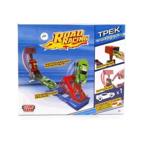 Трек-мини арт.S2781-R с катапультой, с металл.машинкой 7,5см