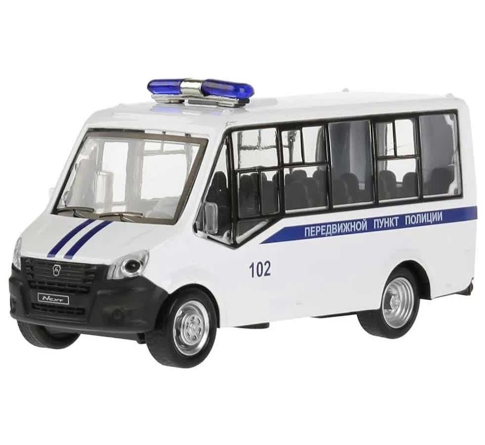 Машина Технопарк Газель Next Citiline Полиция 14 см арт.NEXTCITI-15SL-POL