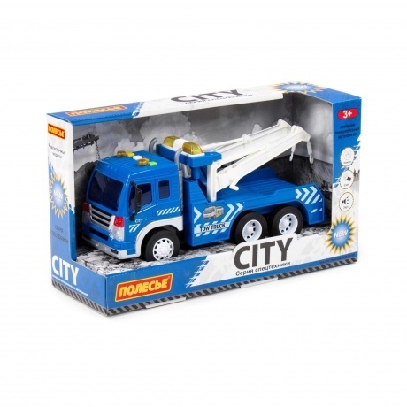 

Автомобиль инерционный Полесье "Сити" эвакуатор свет, звук синий арт.86525 /8