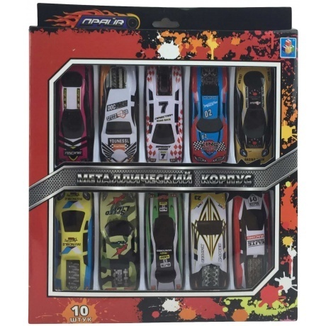 Набор 1toy Драйв металлических машинок, инерционные 10 шт - фото 1