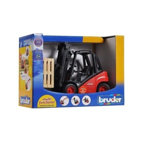 Машинка Bruder Погрузчик вилочный Linde H30D с паллетами - фото 5