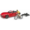 Спортивный автомобиль Roadster с фигуркой и велосипедом 03-485