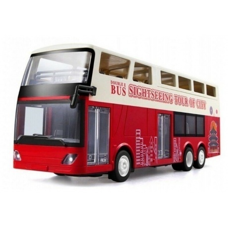 

Автобус двухэтажный 1:20 на РУ (свет,звук) в коробке