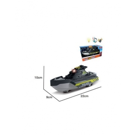 Катер POLICE на батарейках (свет,звук) серый в коробке 2020-2A