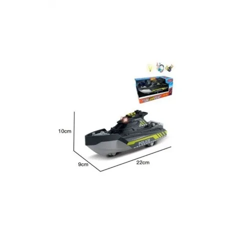 Катер POLICE на батарейках (свет,звук) серый в коробке 2020-2A