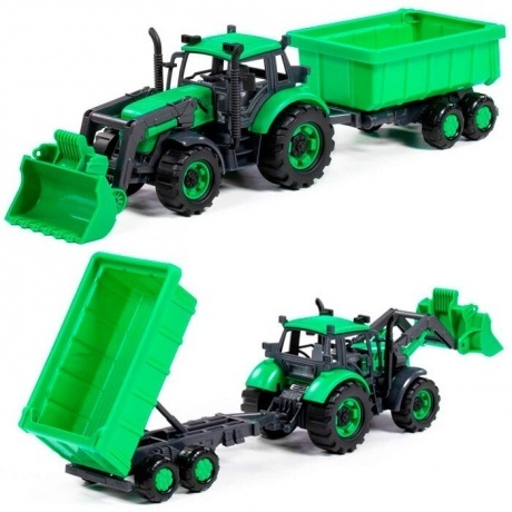 Трактор "Прогресс" с прицепом и ковшом инерционный 94667