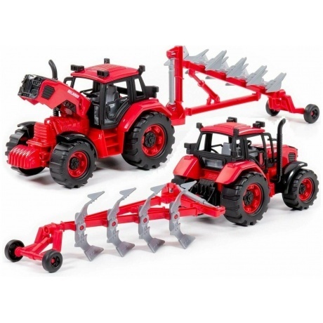 Трактор "Belarus" с плугом (в коробке) 91338