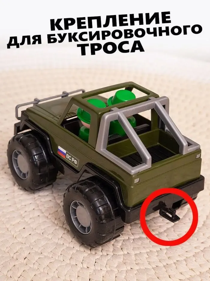 Машинки Полесье джип военный "Вояж" (в сеточке) - фото 14