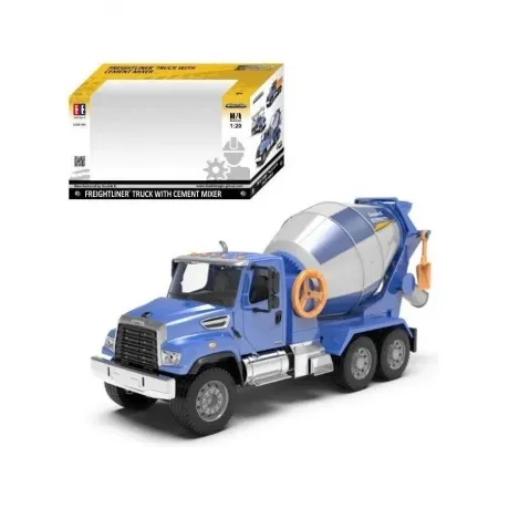 Бетономешалка FREIGHTLINER 1:20 синяя с лопаткой в коробке враще...