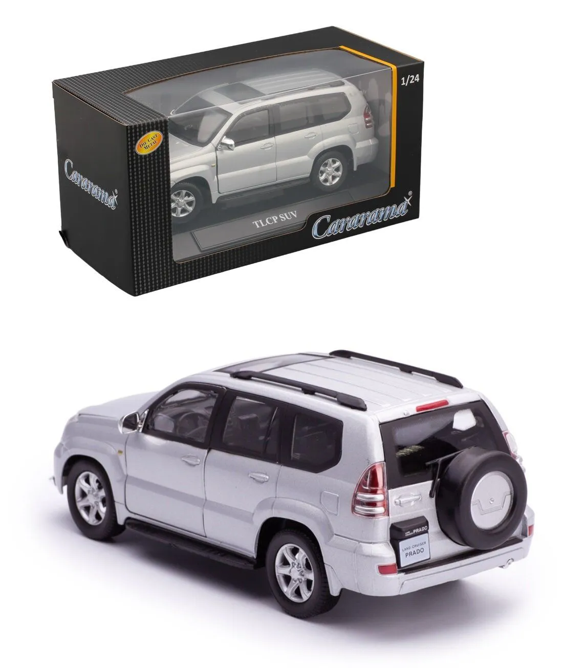 Модель Cararama 1:24 "Toyota Land Cruiser Prado SUV" металл. серебристая арт,30188 - фото 1
