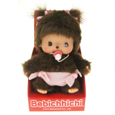 Мягкая игрушка Monchhichi Бэбичичи 15 см девочка в подгузнике - фото 1