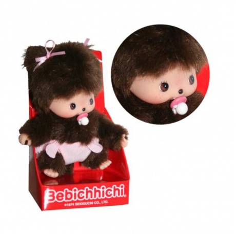 Мягкая игрушка Monchhichi Бэбичичи 15 см девочка в подгузнике - фото 3