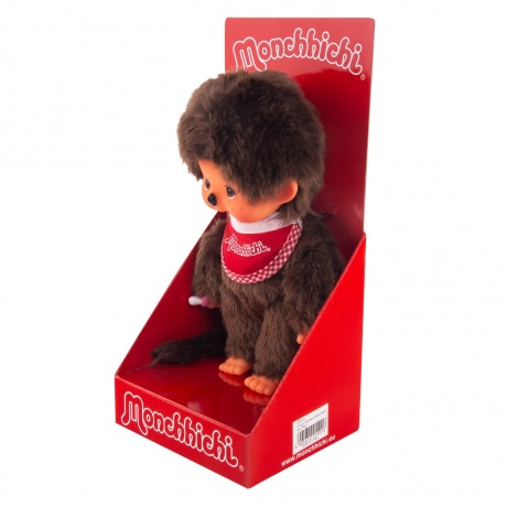 Мягкая игрушка Monchhichi 20 см мальчик в красном слюнявчике - фото 3