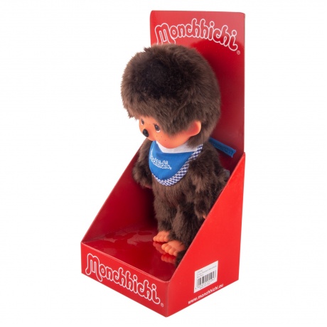 Мягкая игрушка Monchhichi 20 см мальчик в синем слюнявчике - фото 3