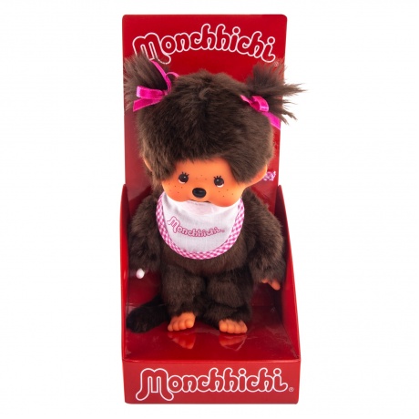 Мягкая игрушка Monchhichi см девочка в слюнявчике - фото 1