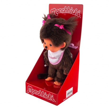 Мягкая игрушка Monchhichi см девочка в слюнявчике - фото 3
