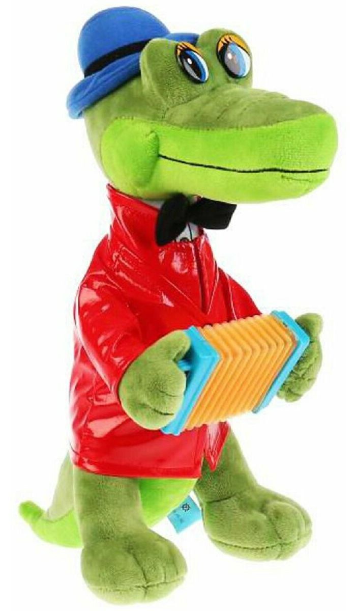 мягкая игрушка крокодил гена с аккордеоном 21 см звук мульти пульти цвет зелёный Игрушка мягкая Союзмультфильм Крокодил Гена 21 см с аккордеоном 21 см озвучен