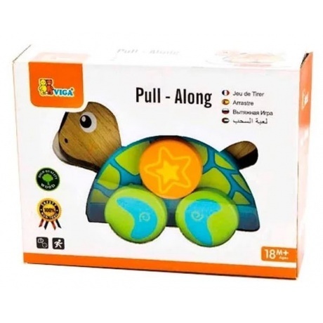 Каталка "Черепаха"(дерево)в коробке VIGA 50080 - фото 2