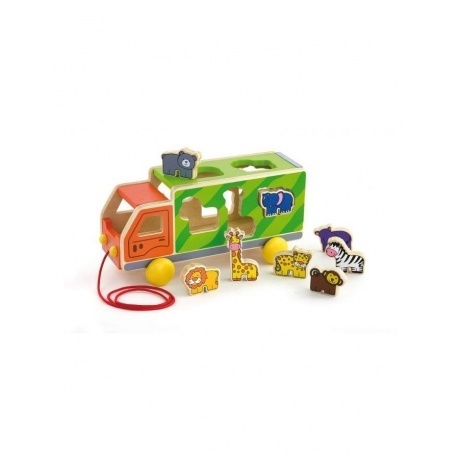 Сортер-каталка(машина)на веревке в коробке машинка грузовик, фиг...