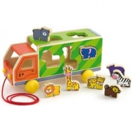 Сортер-каталка(машина)на веревке в коробке машинка грузовик, фиг...