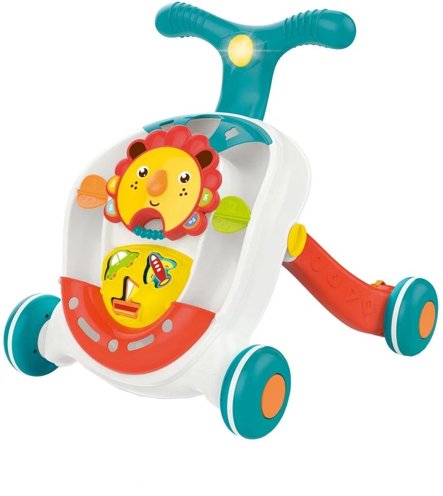 Каталка-ходунки Huanger Музыкальный Лев, синий/красный/белый, с 12 месяцев