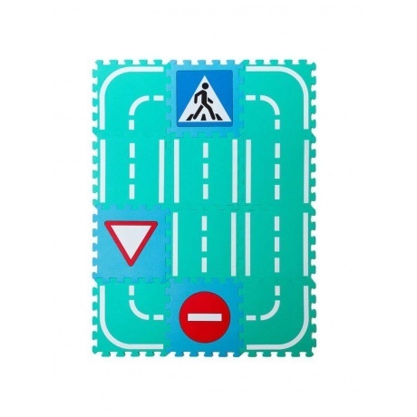 Коврик-пазл Нескучные игры "Автодорога" (12шт. 30х30) - фото 1