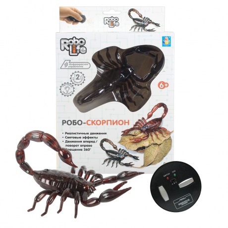 Игрушка интерактивная 1TOY Robo Life Робо-скорпион на ИК управлении (коричневый) - фото 1