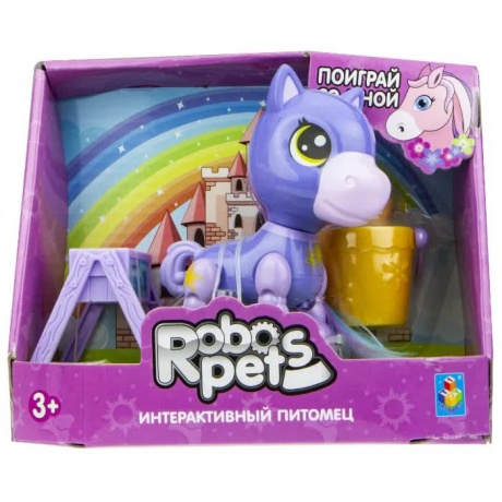 Игрушка интерактивная 1TOY Robo Pets Игривый пони, фиолетовый - фото 3