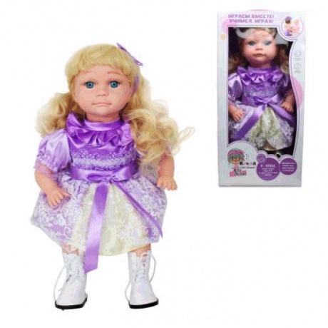 Интерактивная кукла &quot;Алё, Лёля!&quot; 25х14х50 см., блондинка с кудрявыми волосами, работает от батареек 3хАА 1,5В (не вкл.), кор. 22х12,5х45 см. - фото 1