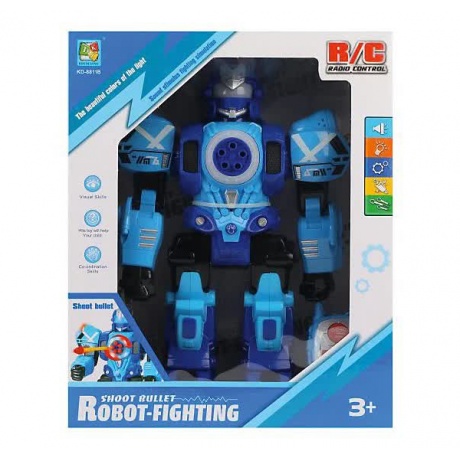 Робот Robot-Fighting на РУ (звук,свет,движения)в коробке стрельба пулями(8шт),вращение,танец,хотьба,скольжение KD-8811B - фото 3