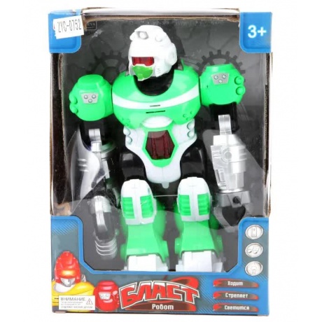 Робот Бласт на бат(свет,звук,движение)зеленый в коробке подвижные руки и голова ZYC-0752-2 - фото 4