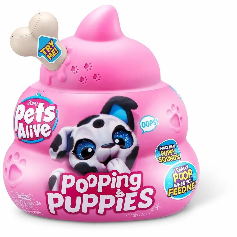 цена Интерактивная игрушка ZURU Pets Alive POOPING PUPPIES Щенок с аксессуарами и звуком 9542