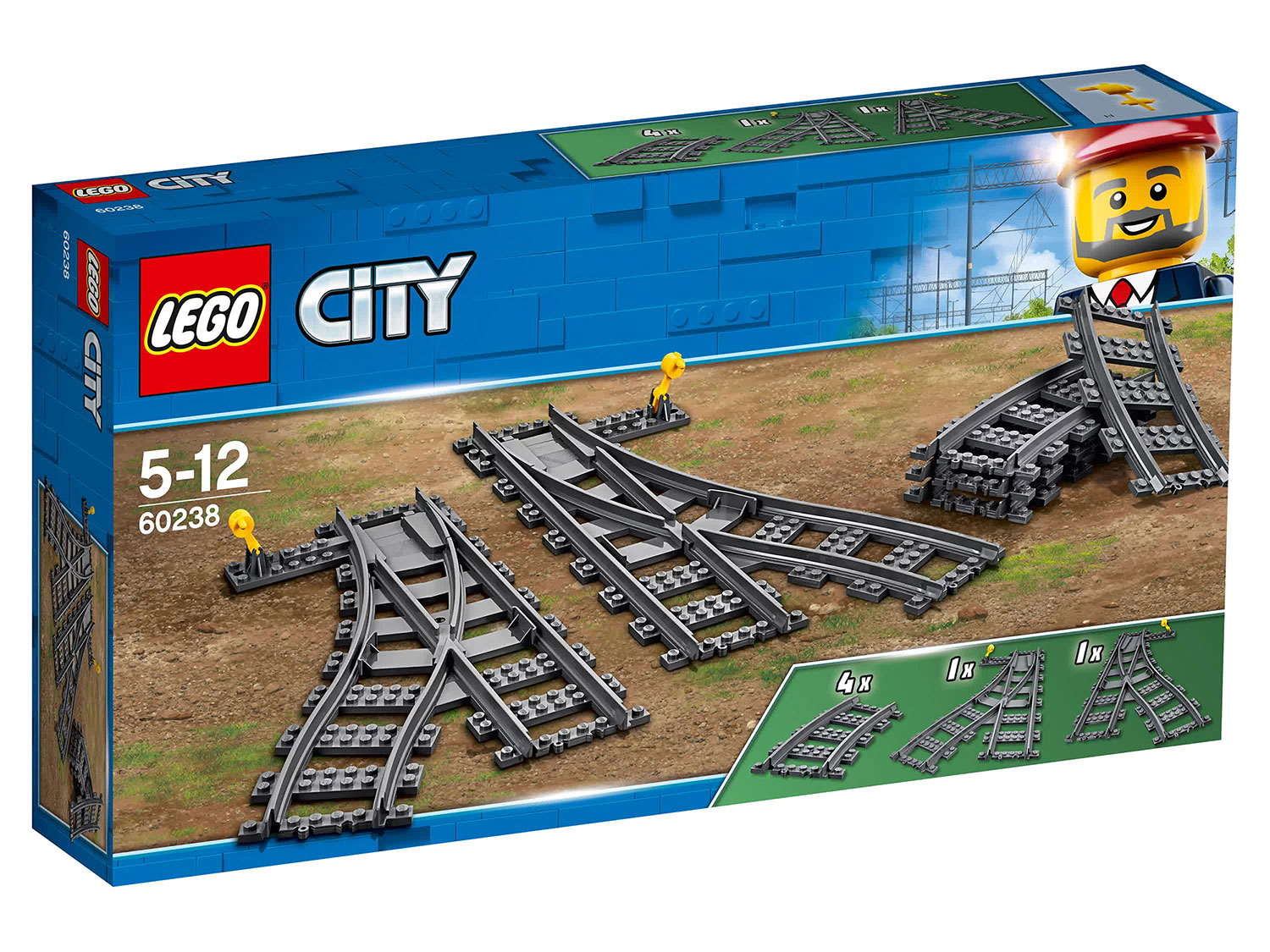 Конструктор LEGO City Дополнительные элементы для поезда 8 деталей 60238 - фото 1
