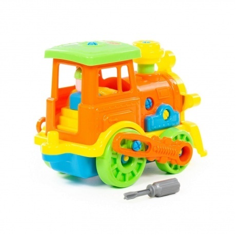 Конструктор-транспорт &quot;Паровоз&quot; в сеточке) Полесье 71255 - фото 3