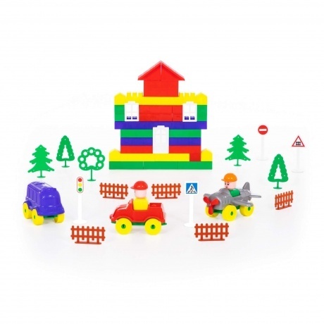 Конструктор &quot;Строитель&quot; 178 деталей в пакете Полесье 52544 - фото 3