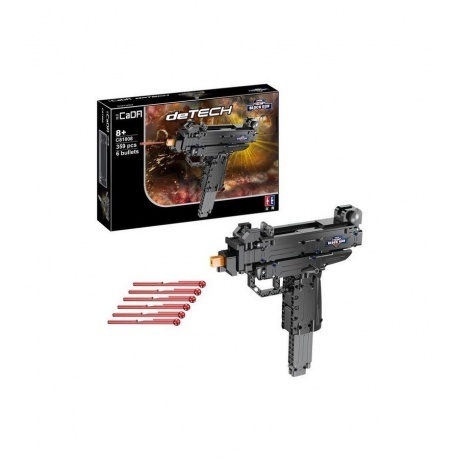 

Конструктор Пистолет-пулемет (359 дет) в коробке 6 пуль;съемный магазин,предохранитель Double Egle C81008W