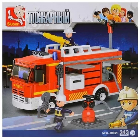 Конструктор "Пожарная машина" (343дет) SLUBAN М38-В0626 - фото 2