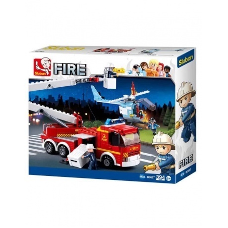 Конструктор "Пожарная машина с вертолетом"(394дет) SLUBAN М38-В0627 - фото 1