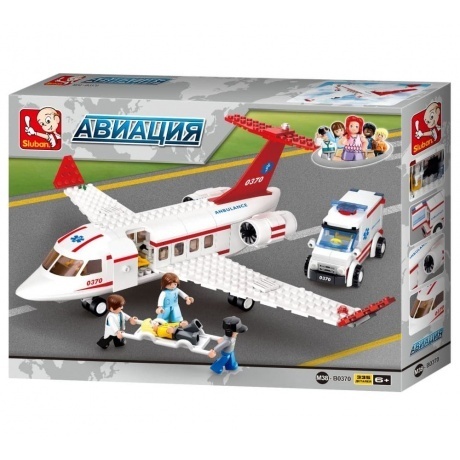 

Конструктор"Авиация"Самолет Скорой помощи(336дет)в коробке SLUBAN M38-B0370