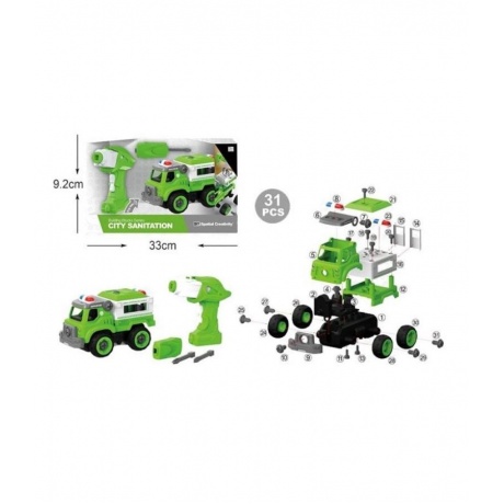 Конструктор Мусоровоз на РУ (звук) LM8043-YZ-1