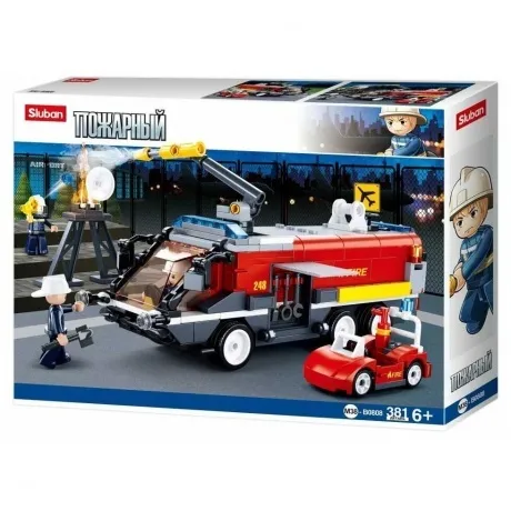 Конструктор Пожарная машина (381 дет.) в коробке M38-B0808