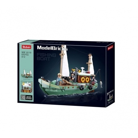 Конструктор "Рыболовная лодка" 610 деталей в коробке - фото 2