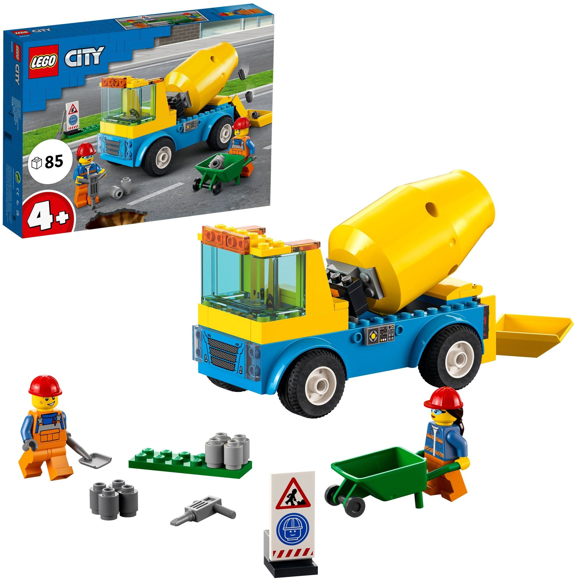 Конструктор LEGO City Бетономешалка 60325 конструктор lego city great vehicles cement mixer truck 85дет 60325