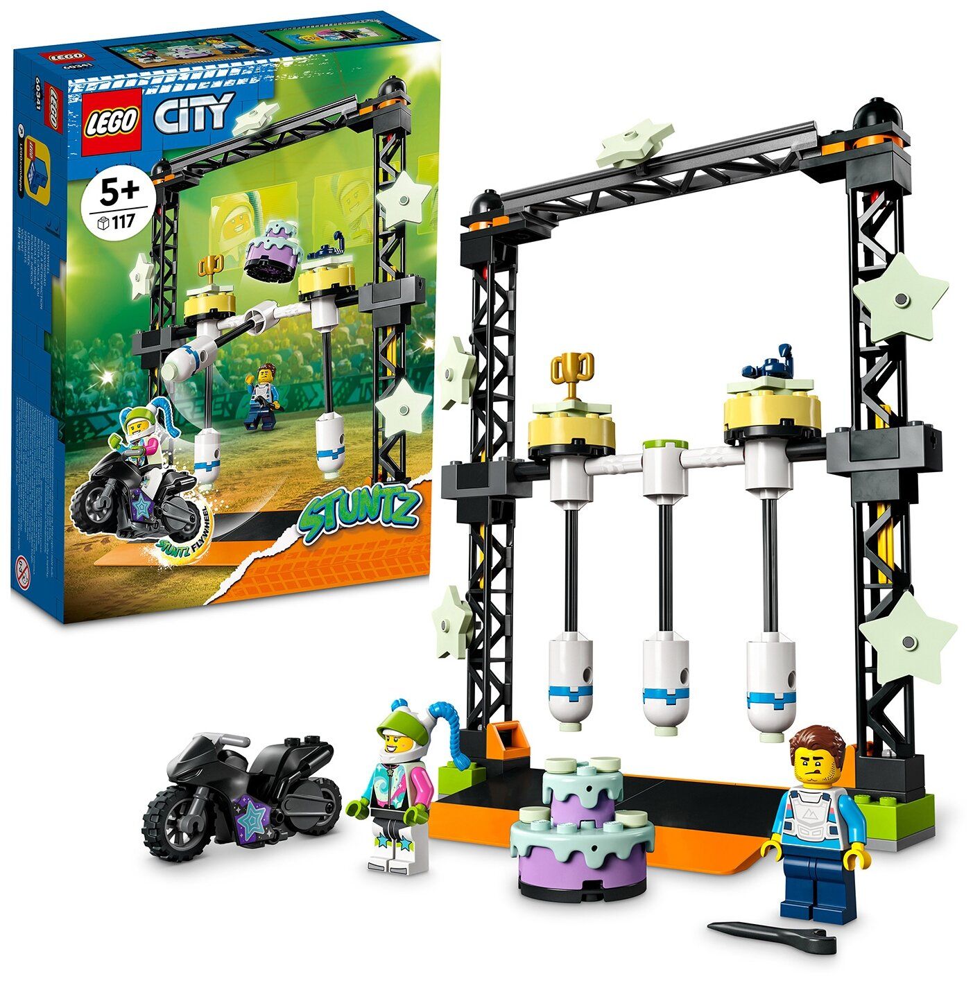 цена Конструктор LEGO City Трюковое испытание «Нокдаун» 60341