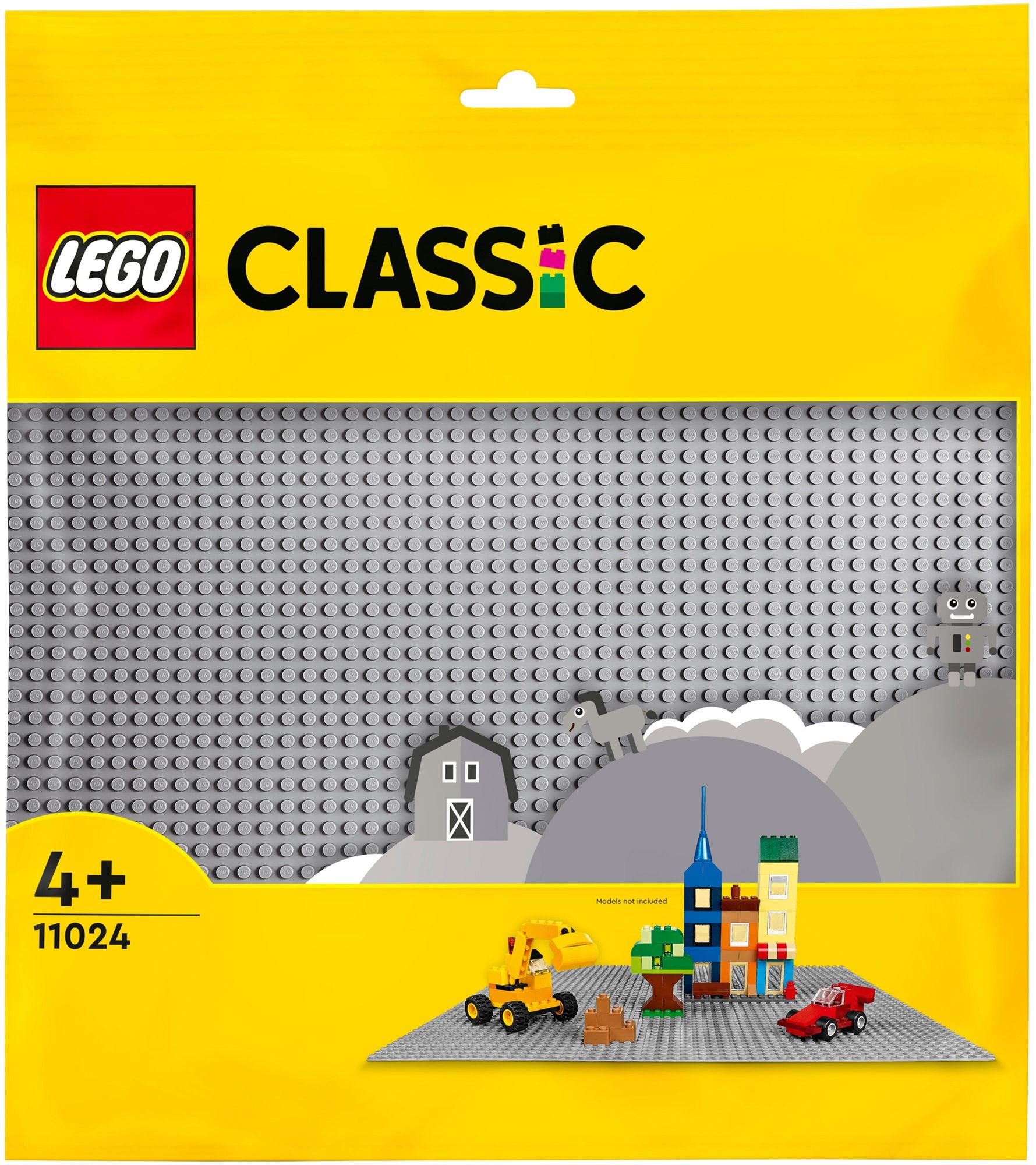 детали lego classic 11026 белая базовая пластина 1 дет Конструктор Lego Classic Серая базовая пластина 11024