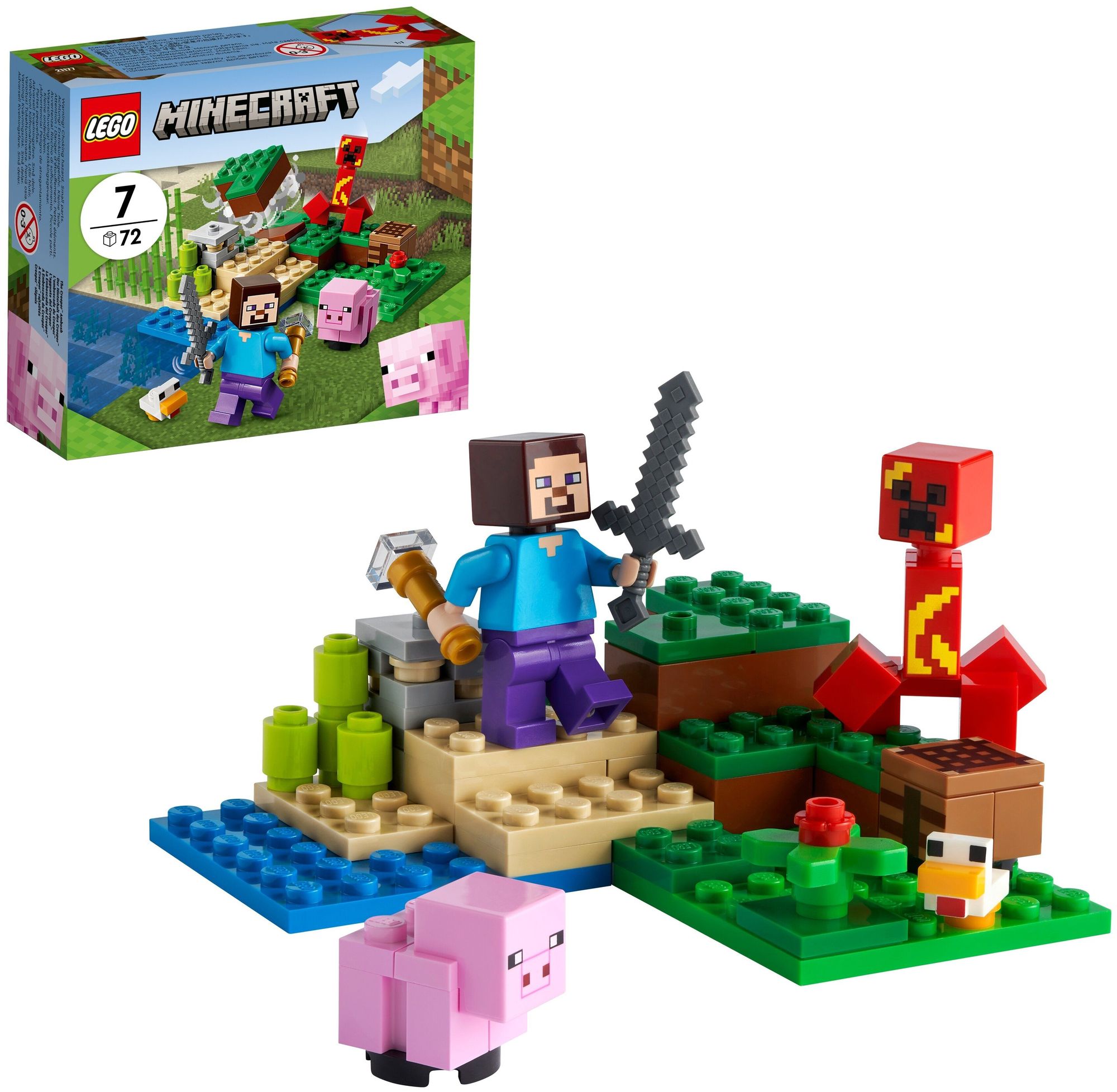 Конструктор LEGO Minecraft Засада Крипера 21177 lego minecraft 21155 шахта крипера